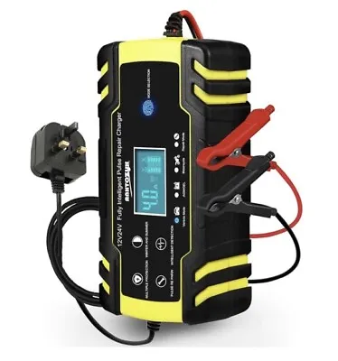 Hausprofi 12V /24V 8 Amp  Automatic Car Battery Charger 3 Stage Charging • £12.99
