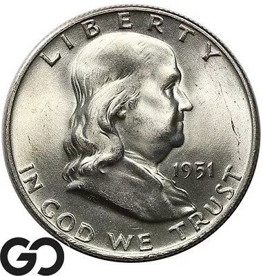 1951-D Franklin Half Dollar Solid Gem BU++ • $15.50