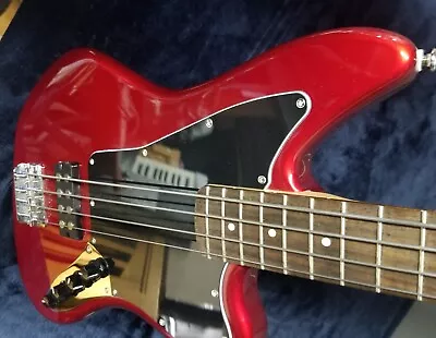  Fender Squier Vintage Mod Jaguar Active Bass  HB Red W/Bag And  Flatwounds  • $219