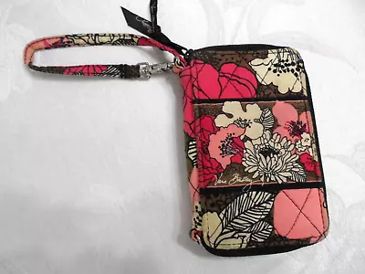 Vera Bradley Wallet Wristlet Outside Slot 4x3 Snap Closure Mocha Rouge Pink • $10