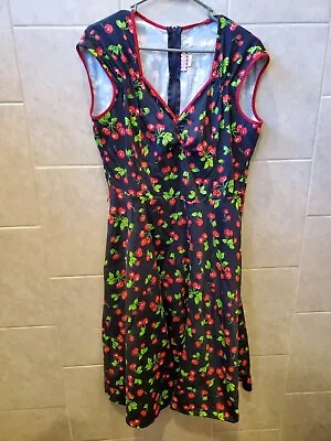 Pinup Couture Womens Size 2xl Cherry Dress Rockabilly Viva Las Vegas • $85