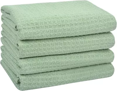 Microfibre Tea Towels Super Water Absorbent 40x60cm 280gsm Sage Green (4-Pack) • £19.93