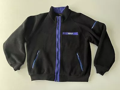 Vintage Eddie Bauer Full Zip Fleece Mens Size XL Black Made In USA • $49.95