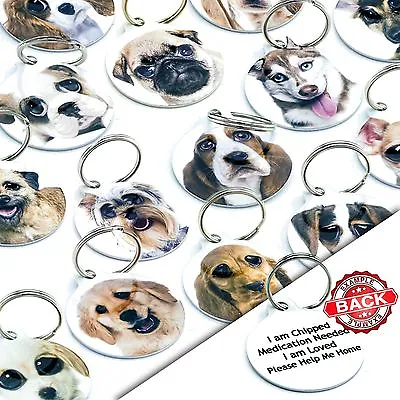 £3.99 • Buy Breed Pet ID Tags Personalised Dog Name Collar Tags Discs Pet Tags Customised