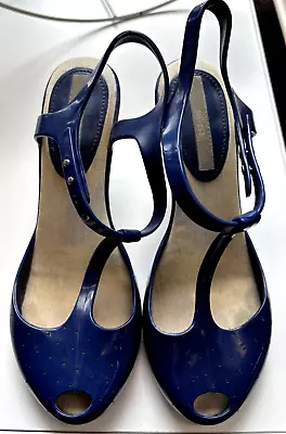 UK5 Blue MELISSA T.Bar Heels Shoes • £4
