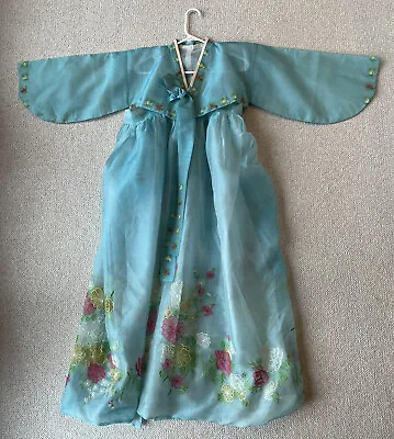 Vintage Traditional Korean Women's Dress Hanbok Chima Jeogori Pale Blue Aqua • $99.50