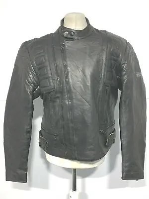 Vintage 80's German Leather Motorcycle Jacket Size Uk M • $49.27