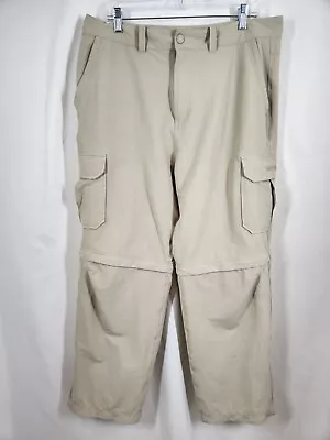 Marmot Size 36 Cargo Convertible Pants Tan Outdoors Hiking Nylon Elastane Flaw • $13.99