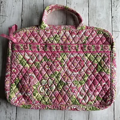 Preowned Vera Bradley Pink Floral Laptop Sleeve Tote With Handles Zip Around • $24.99