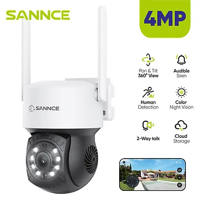 SANNCE Two-Ways Audio Wireless Color 4MP CCTV IP Camera Digital Zoom 350° PTZ  • £33.14