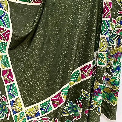 MISSONI FLORAL GREEN  SQUARE RECTANGLE Silk Scarf  54/52 In MADE IN ITALY#A185 • $87.50