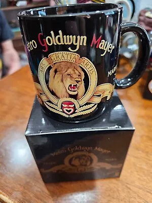 MGM Metro Goldwyn Mayer Black Coffee Mug Lion Logo Dakin VINTAGE 1989 Japan • $20