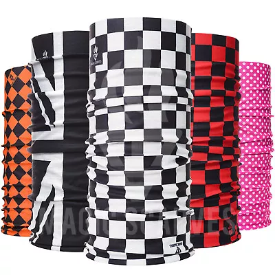 Ace Biker Cafe Black White Chess Board Bandana Neck Scarf Tube Snood Face Mask • £6.99