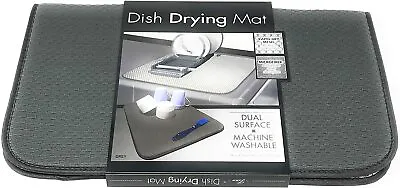 FinnTM Dual Sided Grey 18  X 16  Microfiber Absorbent Kitchen Dish Drying Mat • $8.99