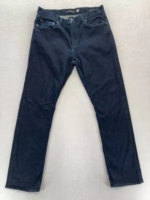 Banana Republic Jeans Mens 36x34 Slim Straight Dark Blue Rapid Movement Denim • $19.99