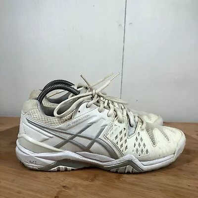 Asics Gel-Resolution Volleyball Shoes Womens 8.5 White Silver Athletic Sneakers • $3.12