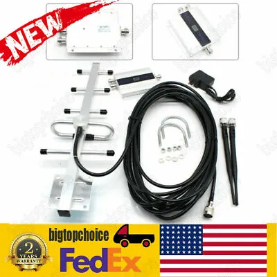 LCD GSM 900MHz Cell Phone Signal Repeater Booster Amplifier Yagi Antenna Kit USA • $40.85