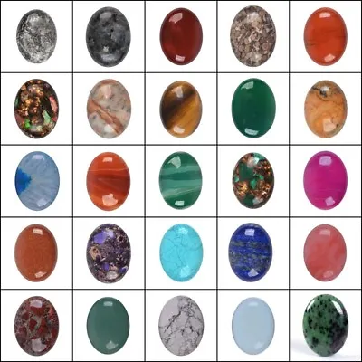 40mm Large Oval Cabochon CAB Flatback Semi-precious Gemstone Pick Ur Stone 1.5  • £6.37