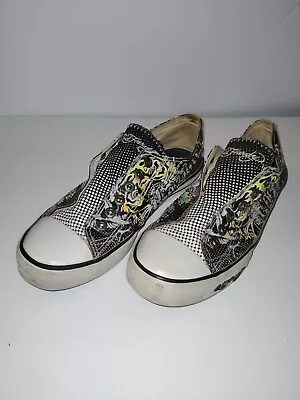 Ed Hardy Laceless Tiger Polka Dots Tattoo Women's Size 9 Shoes • $10