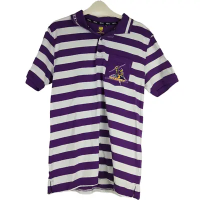 £12.82 • Buy NRL Melbourne Storm Purple White Stripe Polo Shirt Size Medium Cotton E