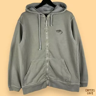 Kangaroo Poo Full Zip Hoodie Jumper Beige Mens Small Vintage Surfwear Y2K • £34.99