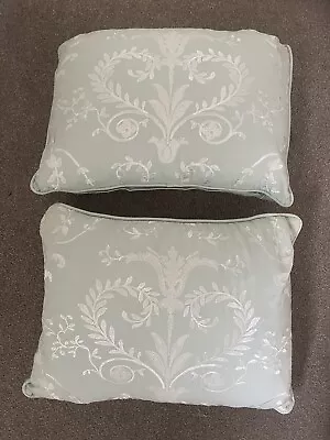 Laura Ashley Josette Duck Egg Embroidered Cushions X 2 • £20