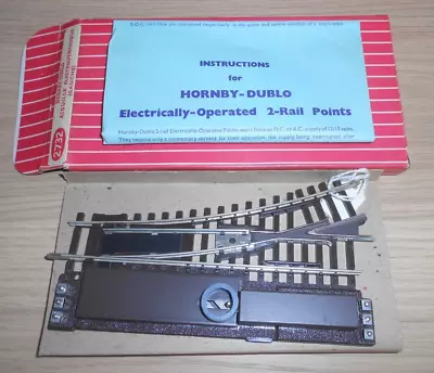 HORNBY DUBLO No. 2732 2RAIL ELECTRICALLY OPERATED LH POINT - BOXED EX SHOP STOCK • £8.99