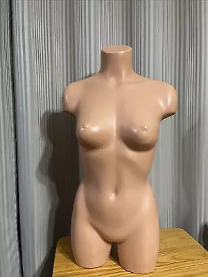 Flesh Tone Plastic Female Round Body Armless Mannequin Torso (No Base) 34-24-33 • $49.97