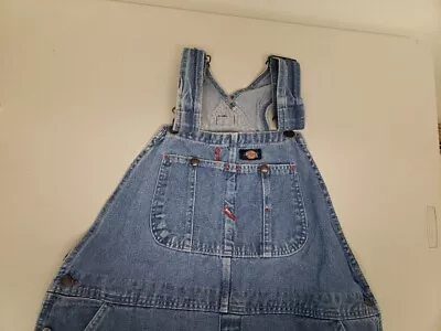 DICKIES 38X30 (24 L) Bib Overalls Denim Carpenter Farm Pants Men Button Fly • $27.93