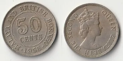 1958 H Malaya And Borneo 50 Cents Coin • $4