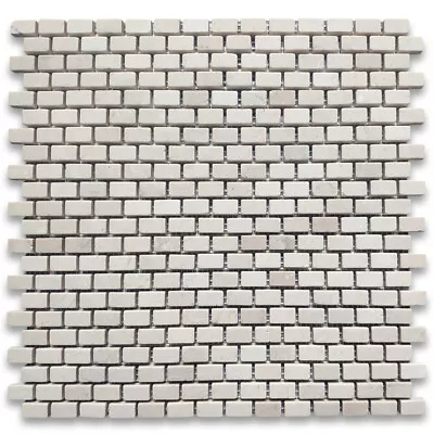 M60XT Crema Marfil Marble 5/8x3/4 Mini Brick Mosaic Antique Tile Tumbled • £35.70