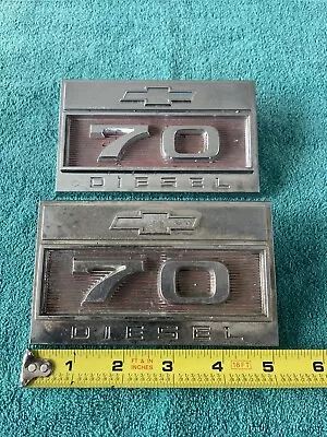 VINTAGE GM CHEVY BIG TRUCK C70 70 Series Diesel HOOD SIDE EMBLEM SET GM 3874057 • $195