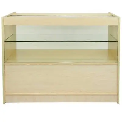 £299.99 • Buy Shop Counter Maple Retail Display Storage Cabinet Glass Showcase Shelves C1200