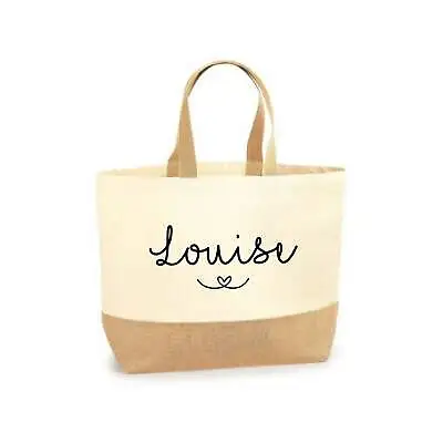 £14.95 • Buy Large Shopper Tote Beach Bag Personalised Teacher Gift Bridesmaid Gift Hen Party