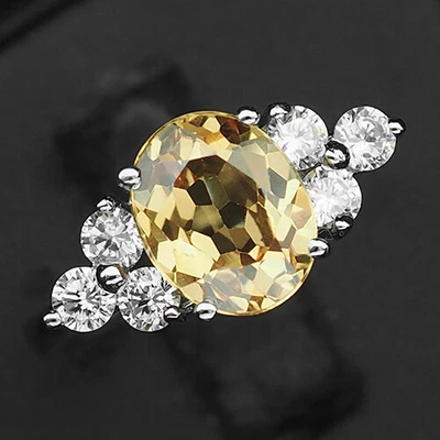 Morganite Champagne Oval 2.90 Ct. 925 Sterling Silver Ring Size 6.75 Jewelry • $15.04