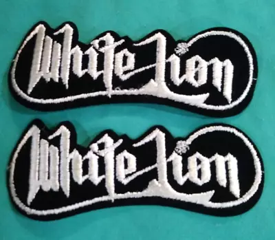 2 White Lion Iron On Vintage Embroidered  Patches  Glam Metal 1980's Retro • $15