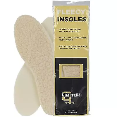 Grafters Fleecy Insoles Soft Warm Comfort Unisex Shoes Boot Wellies UK Size 3-12 • £3.99