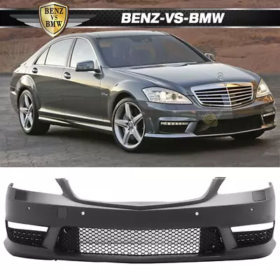 Fits 07-13 Mb W221 AMG Style Front Bumper Conversion Cover W/ PDC Grille • $474.99