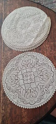Vinyl Tray Covers Doilies Placemats Table Cloths 🎀 Wedding Floral Beige 22 Cm • $12.63
