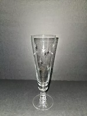 Rare MCM 4 Atomic Starburst Pilsner Drinking Glasses Vintage Etched Glass • $25