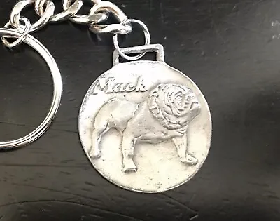 Pewter Mack Truck Bulldog Mascot Silver Metal Key Fob Keychain • $7.95