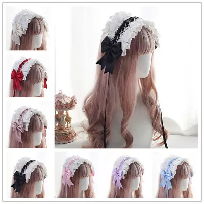 Lace Floral Headband Headwear Hairband Gothic Hair Accessory Maid Cosplay • $11.60