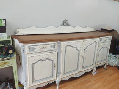 £90 • Buy Vintage Large Oak French Painted Sideboard