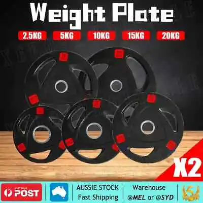 $21.35 • Buy Olympic Bumper Weight Plates 2.5KG-20KG Rubber Weightlifting Barbell Fitness AU