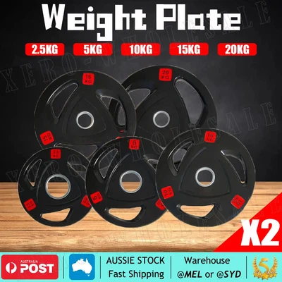 $21.35 • Buy Olympic Bumper Weight Plates 2.5KG-20KG Rubber Weightlifting Barbell Fitness AU