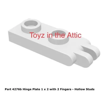 Lego 1x 4276b White Hinge Plate 1 X 2 With 2 Fingers - Hollow Studs 6828 Futuron • $5.11