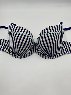 Cleo Swim By PANACHE SIZE 38 DDD/F Bluw White Stripes Underwire Bikini Top Bra • $16