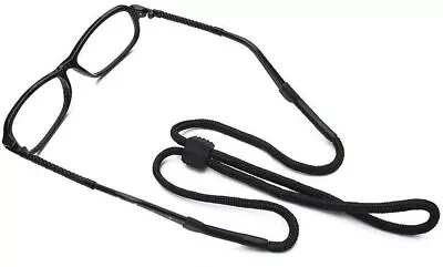 Black Sports Eyewear Cord Thick Cord  Lanyard Rubber Ends & Length Adjuster. • £1.95