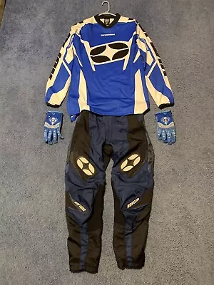 Vintage Outfit No Fear Spectrum MX Jersey-SmallPants-32Gloves Adult-M Blue/Wht • $25