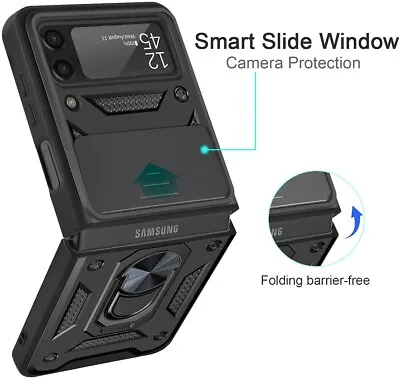 $12.99 • Buy Case For Samsung Galaxy Z Flip3/Flip4 5 Heavy Duty Shockproof Tough Slide Camera